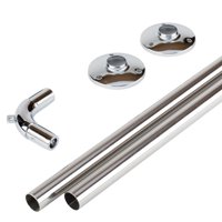 Metalhsa - Set De Barras Angulares Inoxidable 19 Mm Para Ducha 75 X 75 Cm