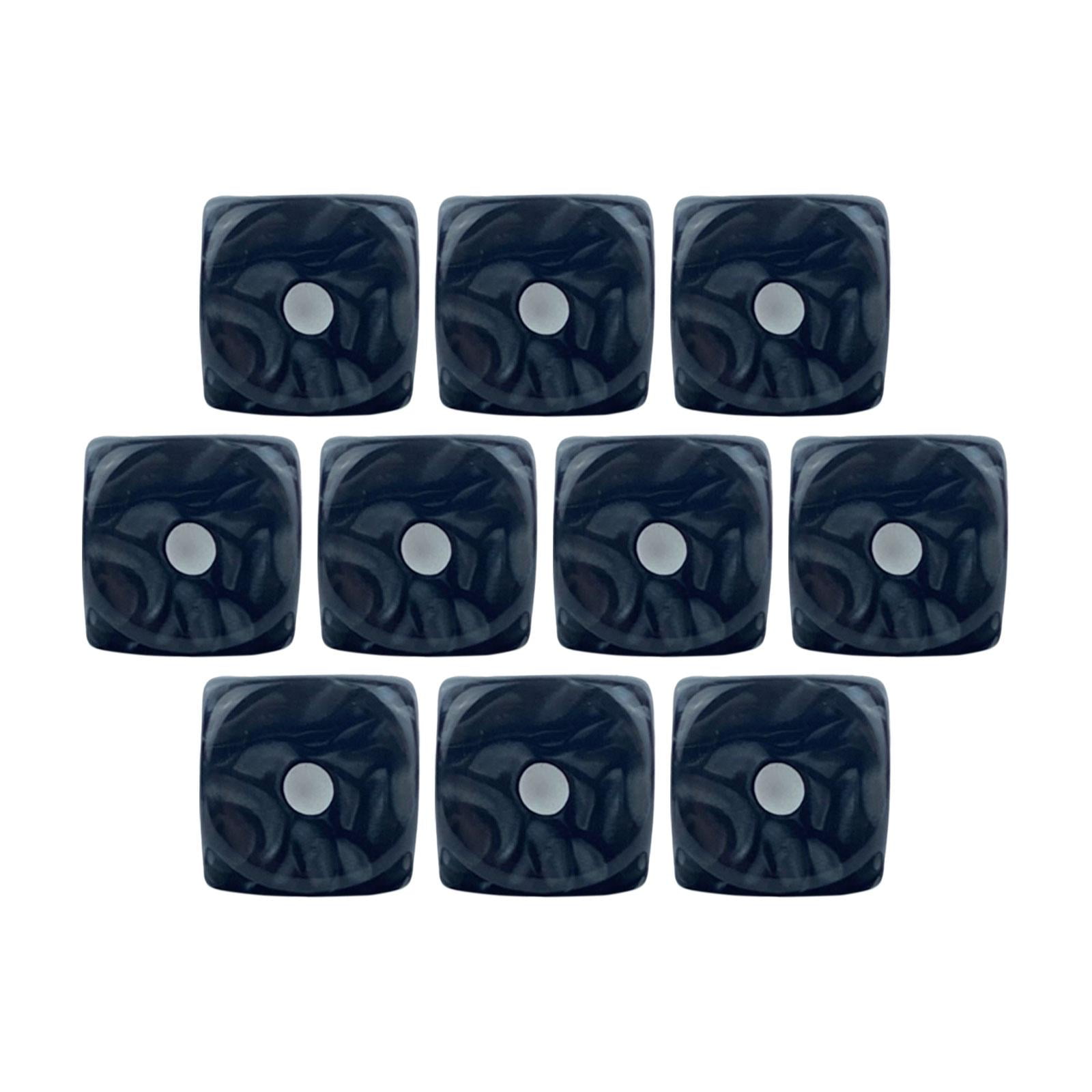 Bothyi - Juego De Dados De 10x6 Caras, Juego De Dados Para Juego De Dados Para Ktv, Juego De Rol, Negro