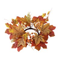 Magideal - Anillo De Vela De Otoño Para Pilar, Guirnalda De Velas Artificiales, Decoración, Mini Corona De Otoño, Candelabros Rústicos De Otoño Para Bar, Fiesta