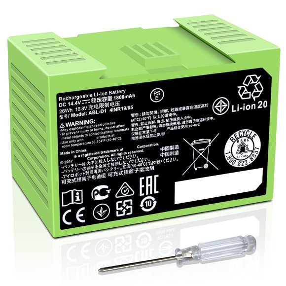 Batería de ion de litio de reemplazo 14.4 V 1800 mAh para iRobot Roomba