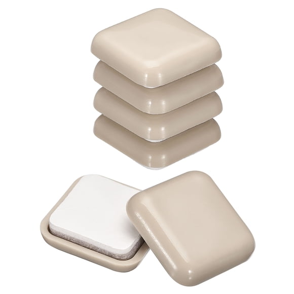 Uxcell Deslizadores de Muebles Almohadillas Deslizantes Cuadradas Autoadhesivas de Plástico para Sillas en Alfombras Gris 0.98" 12Pcs