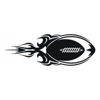 Rienda Libre Graphics - Decomural Flaming American Football Sports Ws-15355