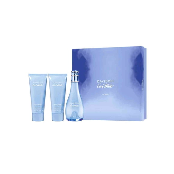 Perfume Davidoff Cool Water EDT 3.4 oz 100 ml Set 3 piezas Mujer