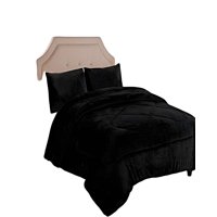 Genérico - Set Cobertor De Invierno Plush 2 Plazas 230X250Cm Negro 1