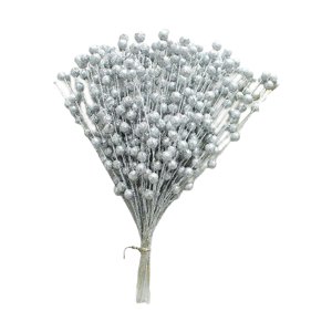 Magideal - Tallos De Bayas Artificiales Bayas Falsas Plantas Flor De Simulación Flor Artesanía A Prueba De Agua Plástico Para La Decoración Para Hogar De , Plata Plata B