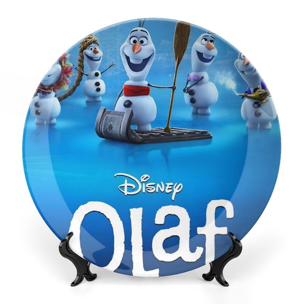 Olaf presenta Plato decorativo de porcelana fina (bone china), plato decorativo de cerámica para hogar, oficina, soporte de pared, platos decorativos para dormitorio - 6 pulgadas (15 cm)