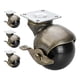 thumbnail image 4 of Paquete de 4 ruedas giratorias de bola, ruedas de placa giratoria, ruedas resistentes de latón antiguo estilo para muebles con placa superior 15 pulgadas, 4 of 5