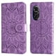 thumbnail image 1 of Funda tipo cartera FOXDOCK para Huawei Nova 9 SE , diseño girasol en relieve, cuero PU, cierre magnético, soporte y tarjetero, 1 of 5
