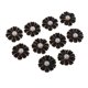 thumbnail image 4 of 10 unids perla rhinestone botón de flor adornos de cristal flatback decoración negro + perla, 4 of 5