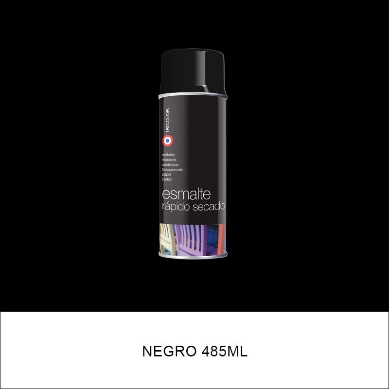 Tricolor - Pintura Spray Sintético Negro Brillante