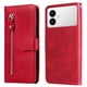 thumbnail image 2 of Funda tipo cartera para Samsung Galaxy S26 Edge con bolsillo con cremallera y ranuras para tarjetas – Función de soporte Rojo, 2 of 5