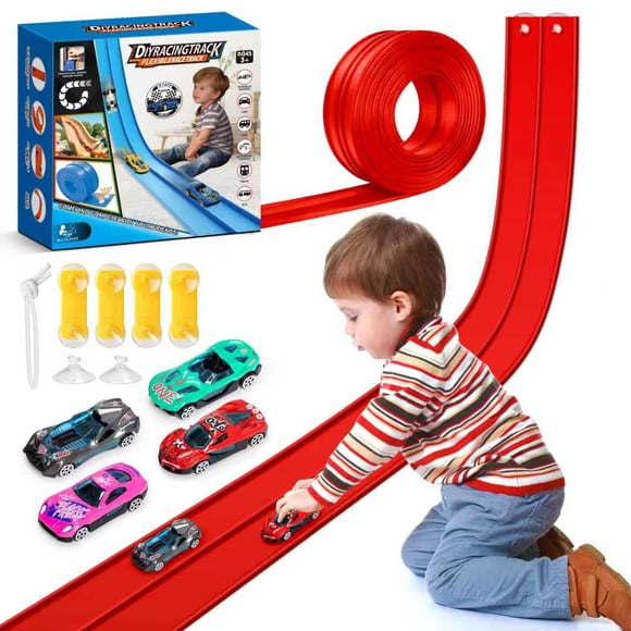 Pista de carreras flexible GUPORT de 15 pies con ventosas para niños de 3+