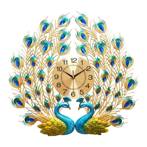 Bothyi - Reloj De Pared De Pavo Real Creativo, Reloj De Pared Que No Hace Tictac, Moda Para Oficina, Hogar, Estilo B