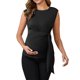 thumbnail image 1 of INSPIRE CHIC Blusa de maternidad para mujer con lazo en la cintura, manga corta, verano 2025, camiseta para oficina, talla extra grande, negro, 1 of 6