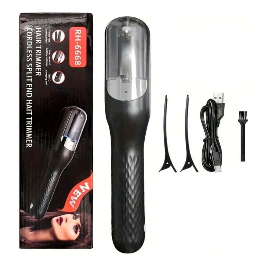 Aventura Store - Plancha 2 En 1 Cortar Puntas Abiertas Para Cabello Recargable Tipo C