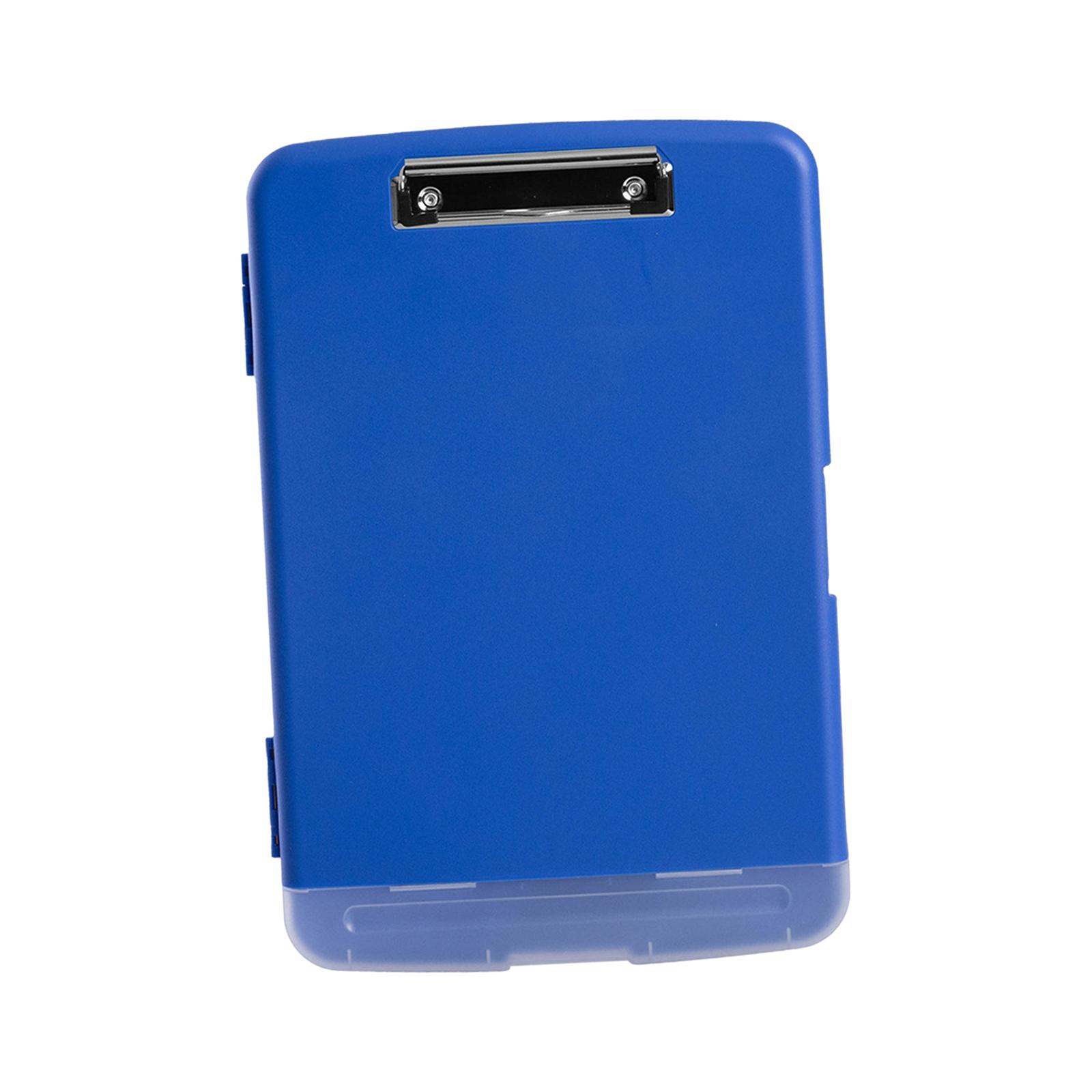 Ioensy - Portapapeles De Perfil Bajo Con Almacenamiento Y Portalápices Para Escuela, Oficina De Negocios, Azul Oscuro