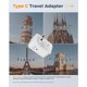 thumbnail image 2 of Adaptador de enchufe TESSAN 2 unidades para Europa con cable USB‑C, 2 of 8