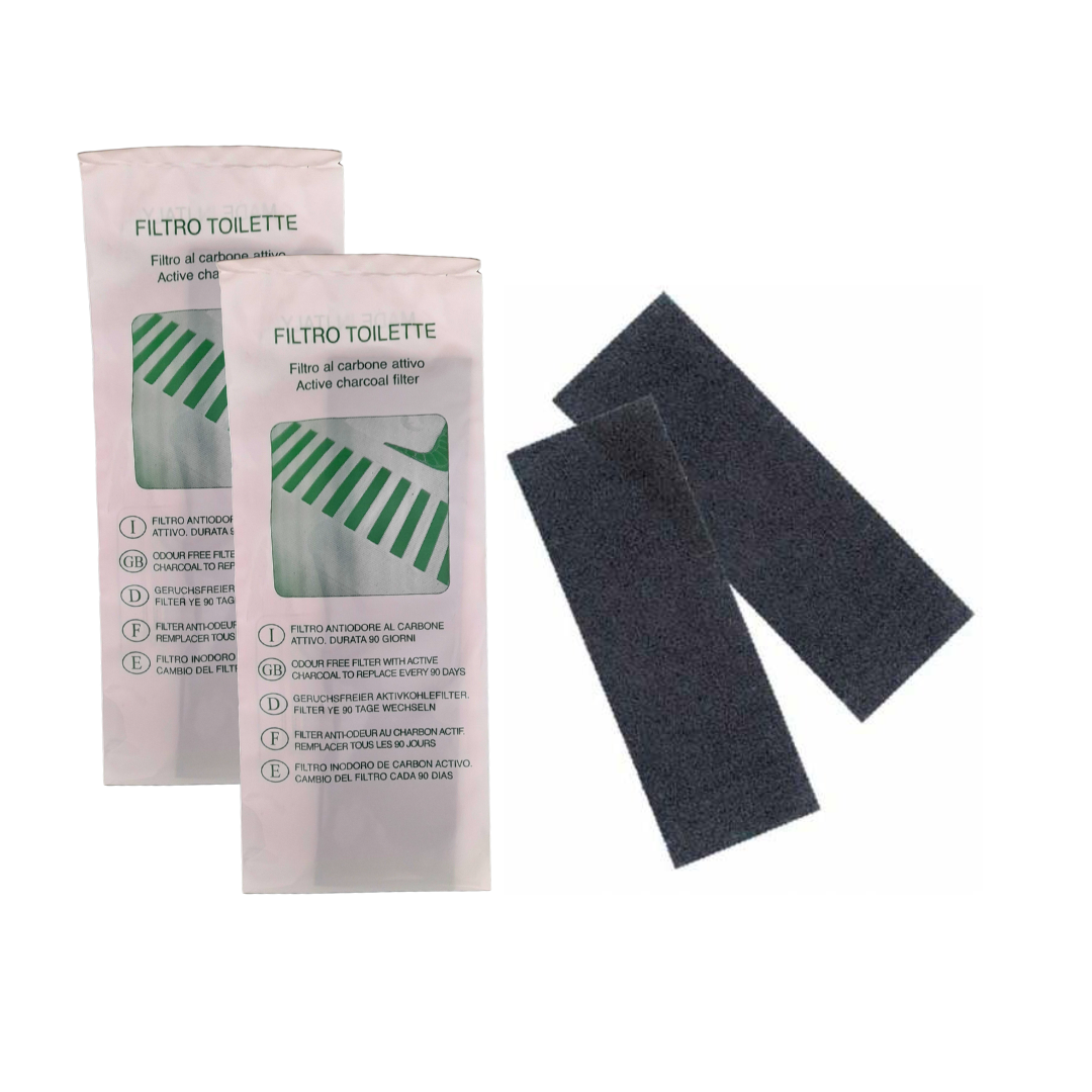 Bergamo - Pack 2 Filtros Carbón Activado Baño Sanitario Gato Repuesto
