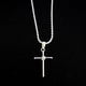 thumbnail image 2 of Colgante Cruz Rustica + Cadena Torbillon Plata Fina Italiana 925, 2 of 3