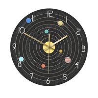 Bothyi - Reloj De Pared Para El Hogar Con Sistema Solar, Analógico De 12 Pulgadas, Sin Tictac, Para Dormitorio, Sala De Estar