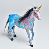 Vgo - Adorno De Mesa Resina Fría Unicornio