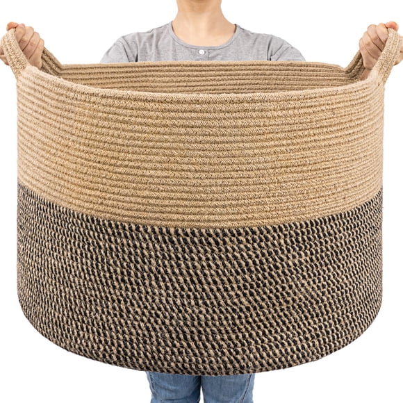 Cesta de mimbre Goodpick extra grande con capacidad de 83 litros