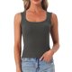 thumbnail image 1 of INSPIRE CHIC Camiseta sin mangas de algodón para mujer con cuello redondo ajustado y tirantes anchos XL Gris oscuro, 1 of 6
