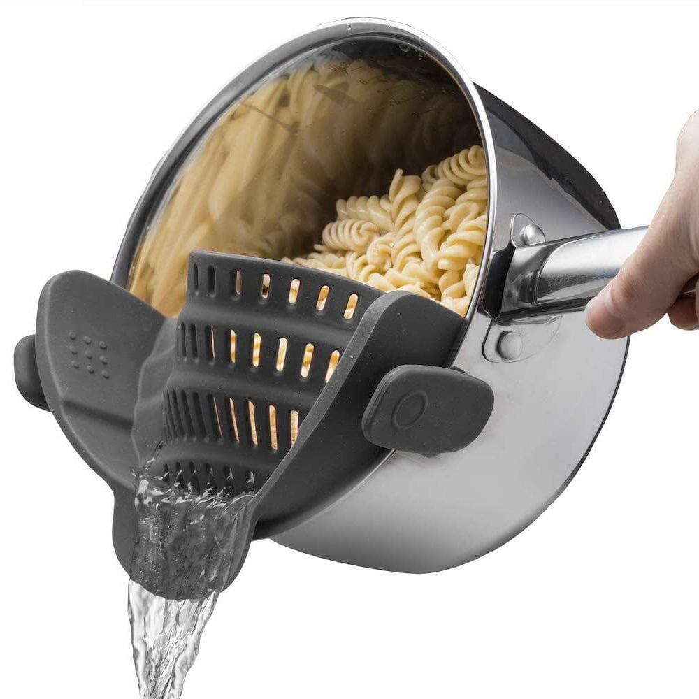 Xusx111 - Clip-on Filtro Para Macetas - Pasta De Silicona - Resistente Al Calor, Colander De Ahorro De Espacio Para Cocina - Lavavajillas Filtro De Maceta Segura - Con Exclusión De Maceta (gris, 23 *