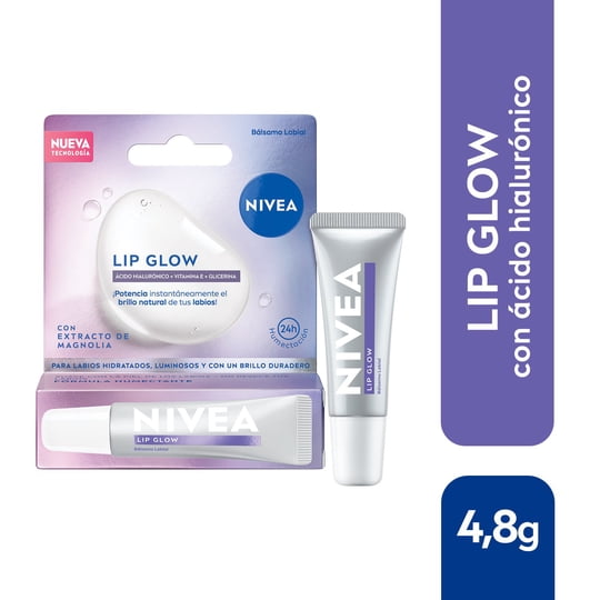 Bálsamo Labial Lip Glow Con Ácido Hialurónico 10 ml Nivea
