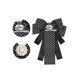 thumbnail image 3 of INSPIRE CHIC Lazos de Mujer Lunares Cinta Decoración de Cuello de Camisa Broche Pin Negro, 3 of 4