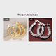thumbnail image 1 of Stylish Silver Textured Hoop Earrings - Effortlessly Chic and Comfortable, 1 of 5