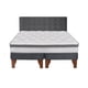 thumbnail image 1 of Cama Europea Stella 2 Plazas + Respaldo Capitoné Madera Gris, 1 of 3