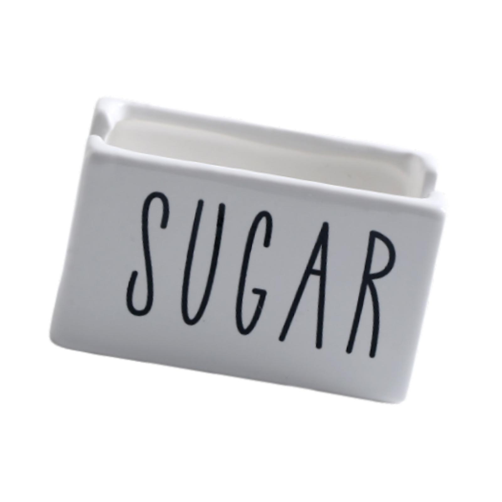 Magideal - Porta Sobres De Azúcar Organizador De Café Dispensador De Sobres Contenedor De Sobres De Té De Cerámica Práctico Y Estético Adecuado Para Hogar Cafete Blanco