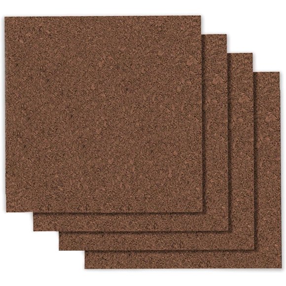 Azulejos de corcho Quartet 30 cm x 30 cm paquete de 4 - Marrón oscuro