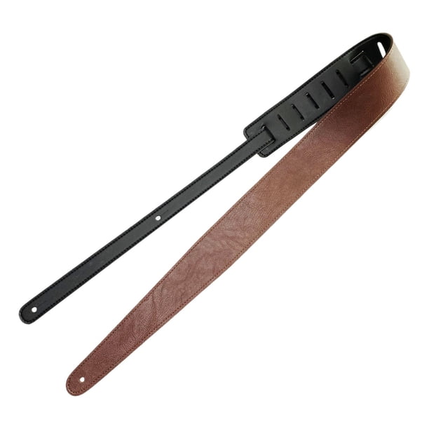 Correa de Guitarra Accesorios para Instrumentos, Portátil, para Hombres Y Mujeres, Cinturón de Cuero PU de Longitud Ajustable para Guitarras Acústicas Marrón oscuro