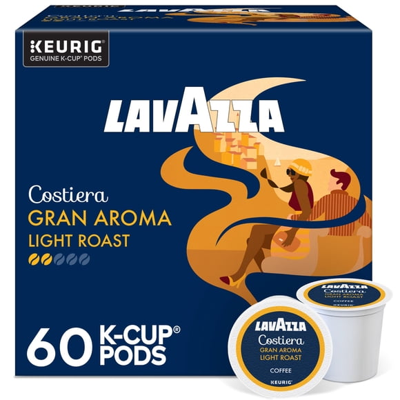 Café Lavazza Costiera Gran Aroma, tostado ligero, 60 K-cups