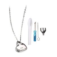 Ioensy - Collar De Urna De Cremación De Corazón De Acero Inoxidable Para Cenizas, Amigos, Marido, Letras De Amor