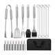 thumbnail image 3 of Juego De Herramientas Para Parrilla De Barbacoa De 20 Piezas, Accesorios Para Asar A La Parrilla De Acero Inoxidable Con Bolsa, 3 of 5