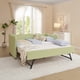 thumbnail image 1 of Cozy Gingham Daybed with Trundle Twin Size Sofa Bed No Box Spring Needed, with USB Port and Adorable Wave Shaped, Linen Fabric, Green, 1 of 3