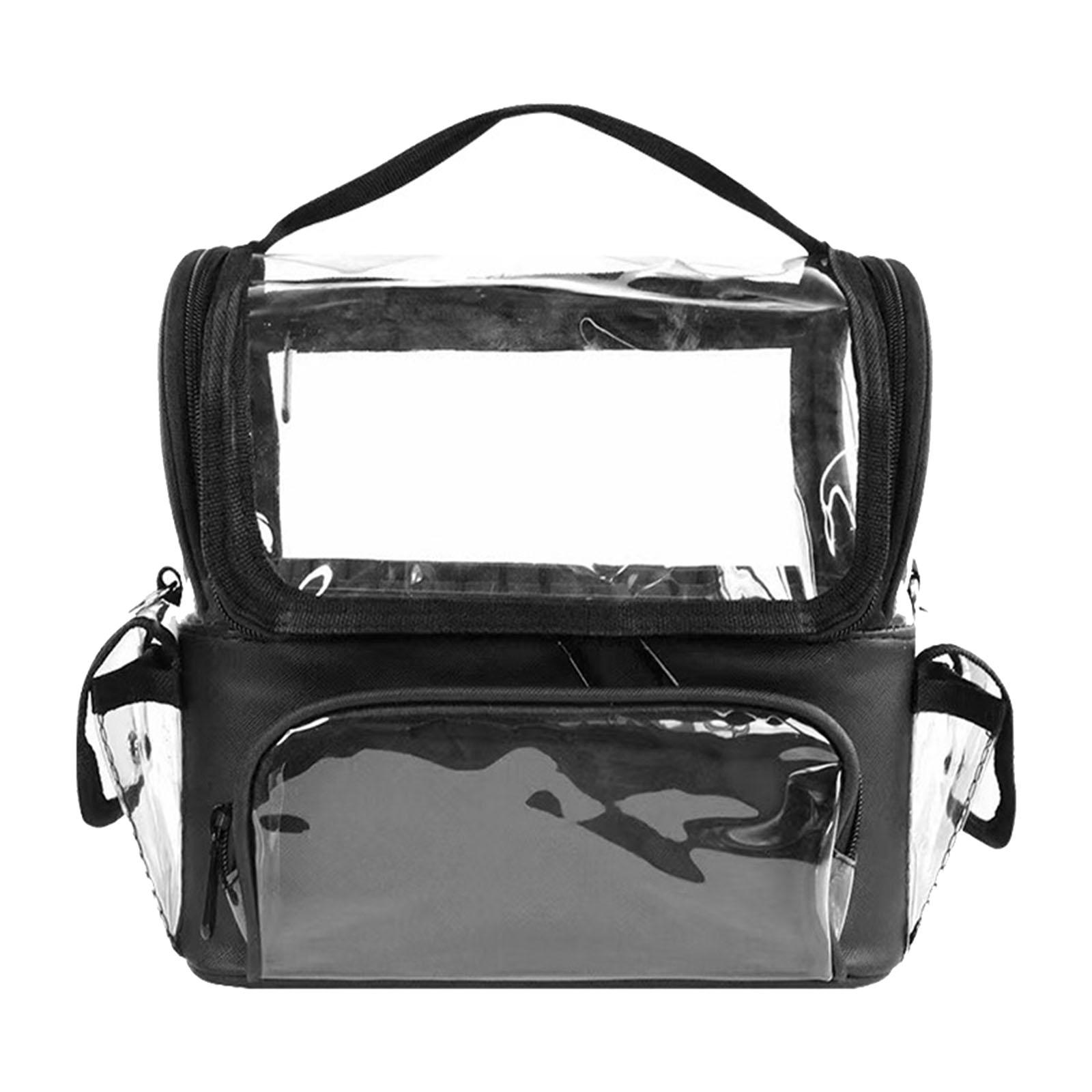 Magideal - Bolsa Para Brochas De Maquillaje De Gran Capacidad, Impermeable, Con Divisor Ajustable, Portátil, Con Asa, Bolsa Organizadora De Maquillaje De Viaje Negro
