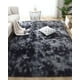 thumbnail image 1 of Alfombra peluda Suave 180 x 200 cm Primera Calidad Negro Jaspeado, 1 of 3