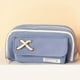 thumbnail image 1 of 1pc Simple Three-layer Large Capacity Pencil Bag Student School Supplies Storage Bag Large Opening Soft Cloth Pencil Case With Mesh Bag Boys Girls Cute Stationery Bag Prize Gifts, 1 of 5