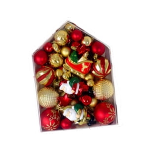 Bothyi - 72 Adornos Colgantes Para Árbol De Navidad, Decoración Para Árbol De Navidad, Corona Para Fiesta En Interiores, Color Dorado Y Rojo