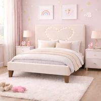 Ethan Desing - Cama Plaza Y Media Corazón Crudo Base + Colchón Mery Design Excellence Plus