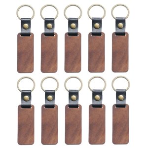 Magideal - 10 Llaveros De Madera En Blanco Grabados Con Etiquetas Para Llaves Coleccionables Impresos Suministros Colgantes Llavero Para Decoración De Relaciones Rectángulo