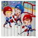 thumbnail image 1 of Cortina de ducha deportiva de hockey de dibujos animados, juego de cortina de baño con ganchos, tamaño 66 x 72 pulgadas, 1 of 3