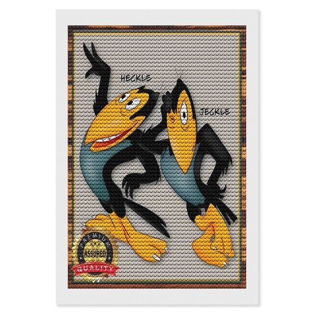 El Show de Heckle y Jeckle Kits de Pintura de Diamantes para Adultos 5D DIY Diamond Art Kits Full Drill Diamond Dots para Regalo Decoración de Pared y Relajación Artes de Gemas 20*30cm
