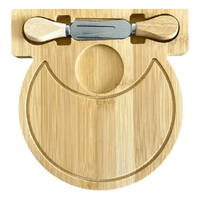 Genérico - Tabla De Picoteo Con Asa En Madera 33X19Cm Con 2 Utensilios Lisa