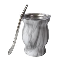 Magideal - Kit De Copa De Yerba Pareja 8 Onzas De Acero Inoxidable Regalos Profesionales Portátiles Taza De Té, Calabaza De Pareja Para Dormitorio En El Hogar De Gris