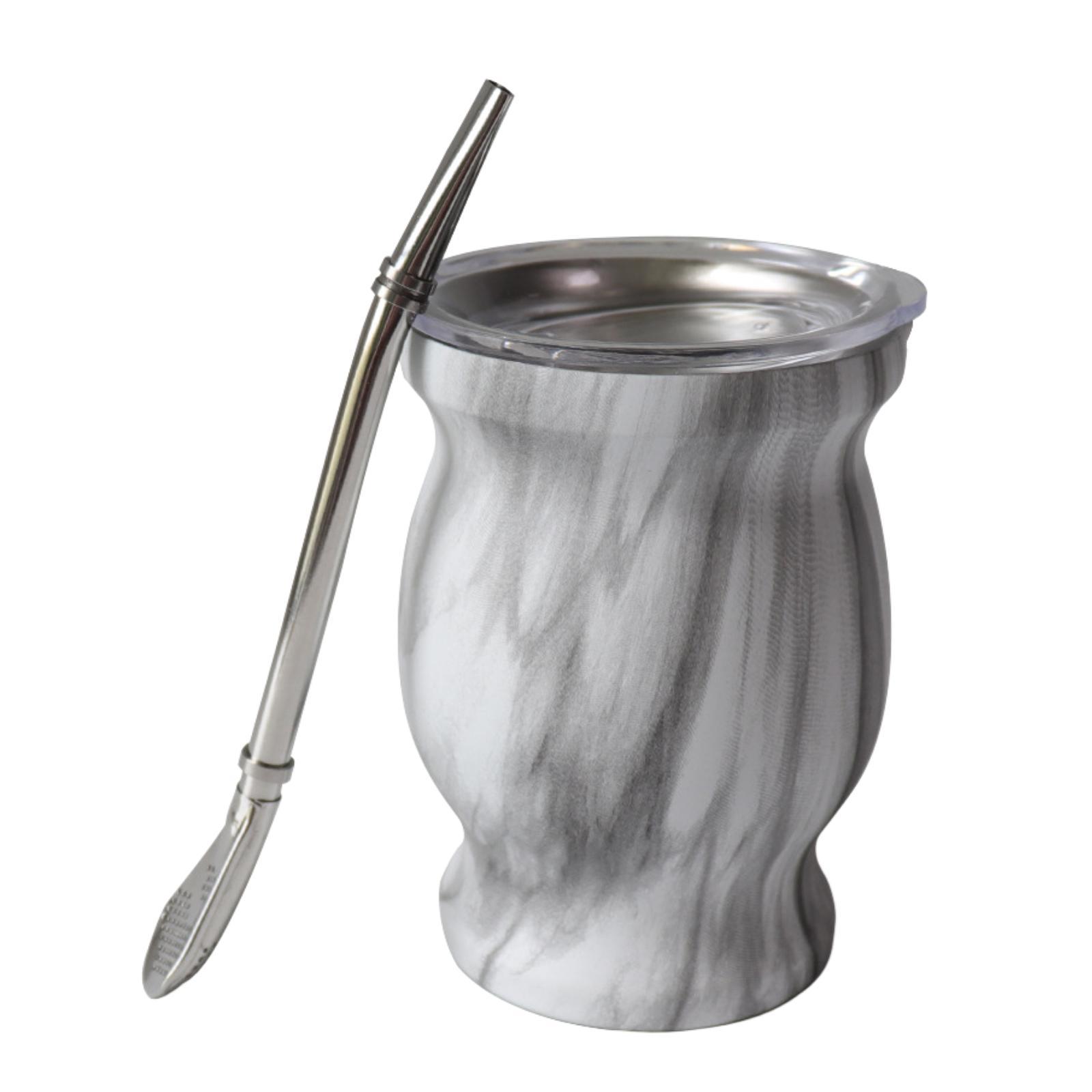 Magideal - Kit De Copa De Yerba Pareja 8 Onzas De Acero Inoxidable Regalos Profesionales Portátiles Taza De Té, Calabaza De Pareja Para Dormitorio En El Hogar De Gris